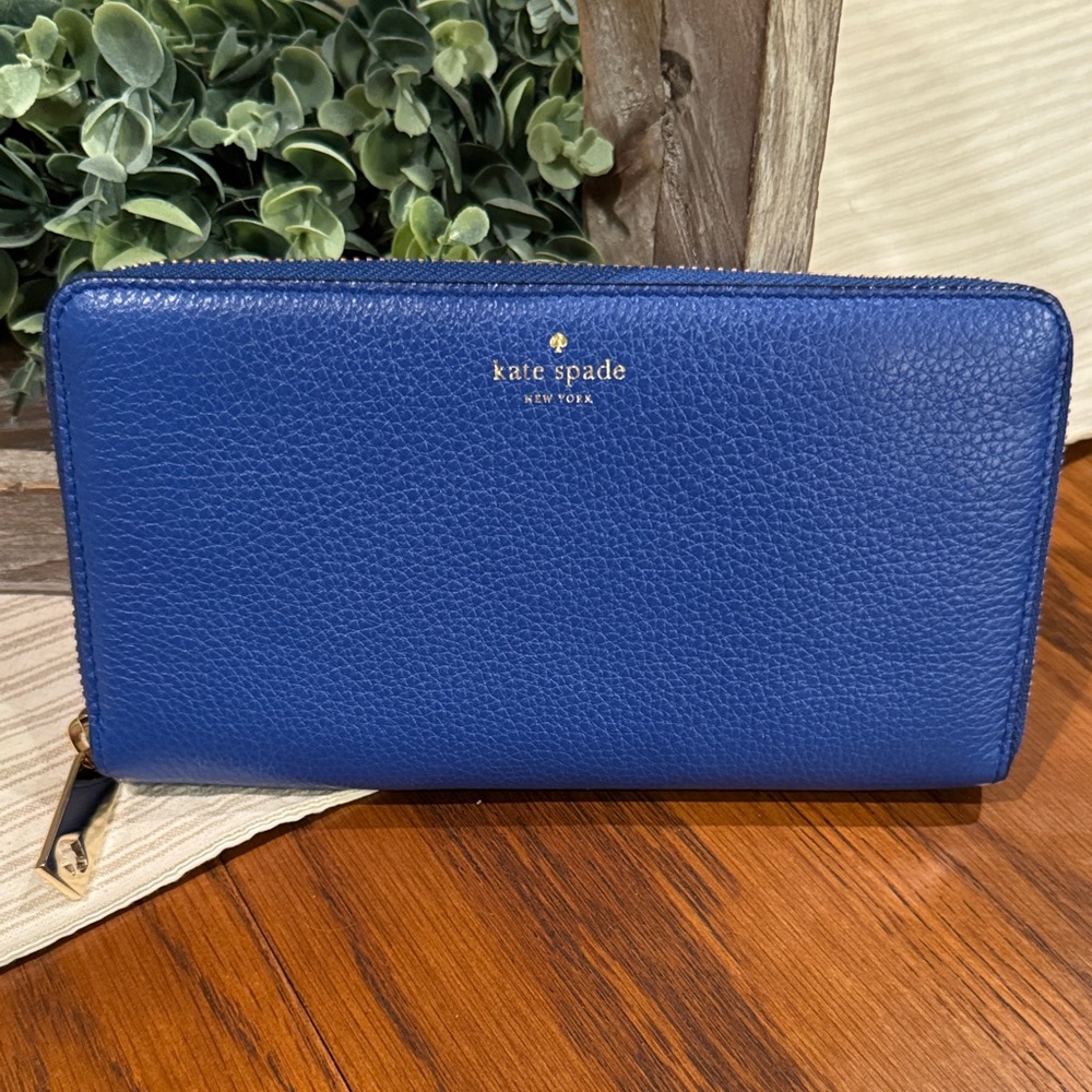 Kate Spade Royal Blue Pebbled Wallet
